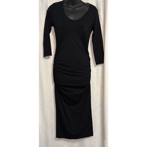 Beautiful UNIQUE Michael Stars Anthropologie Black Maxi Dress Longsleeves Bodyc - Picture 1 of 10